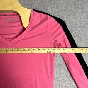 Lauren Ralph‎ Lauren Active Women's Pink Long Sleeve V Neck Top Size Medium